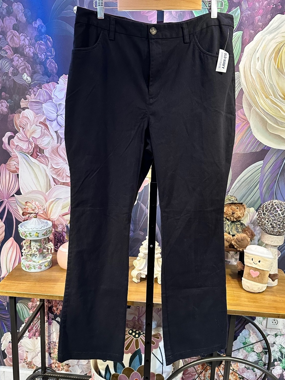 Old Navy 16 NWT Cotton Black High Rise Stretch Bootcut Jeans Preppy Workwear